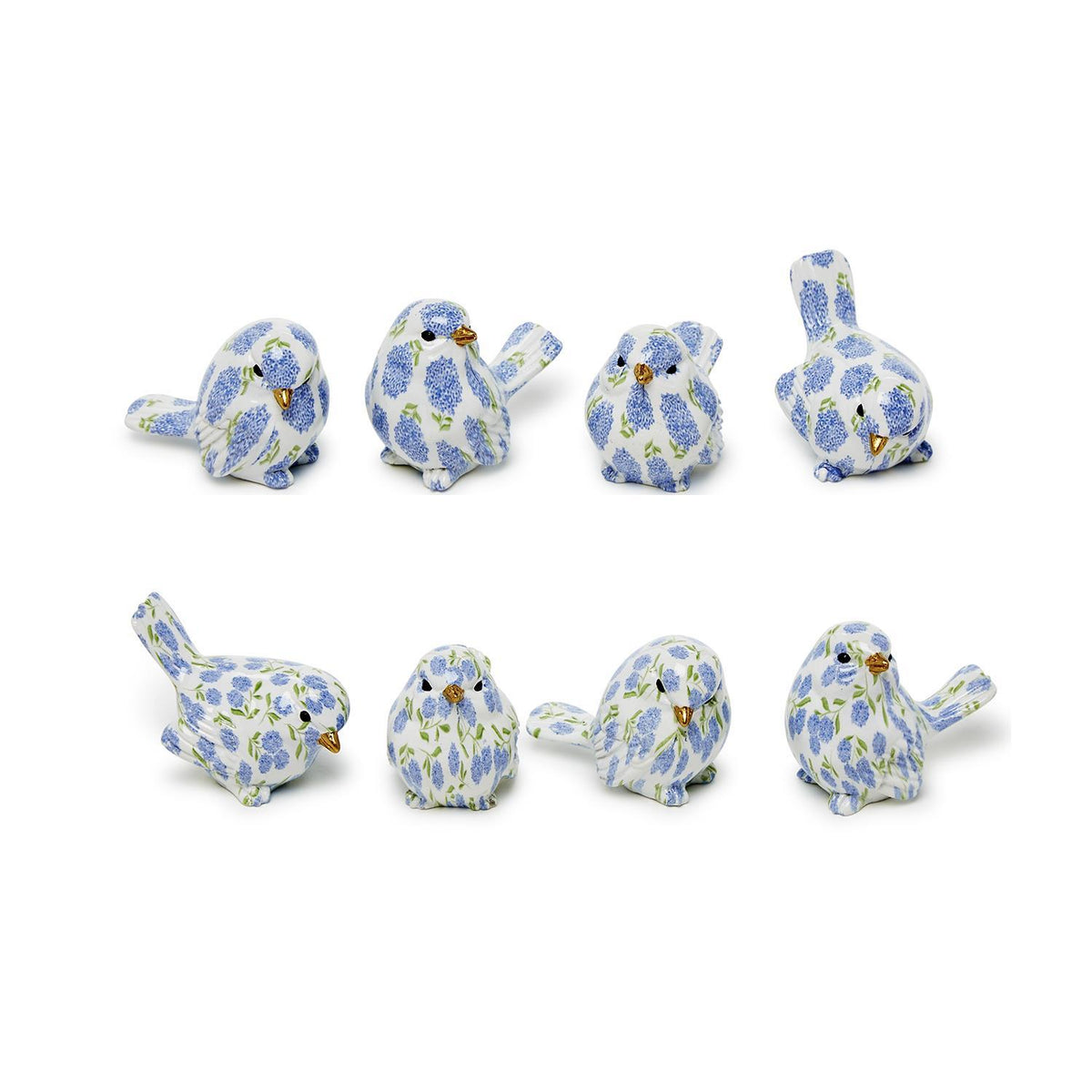 Blue Hydrangea Bird Chinoiserie Resin 1.5"&nbsp; 54982-97