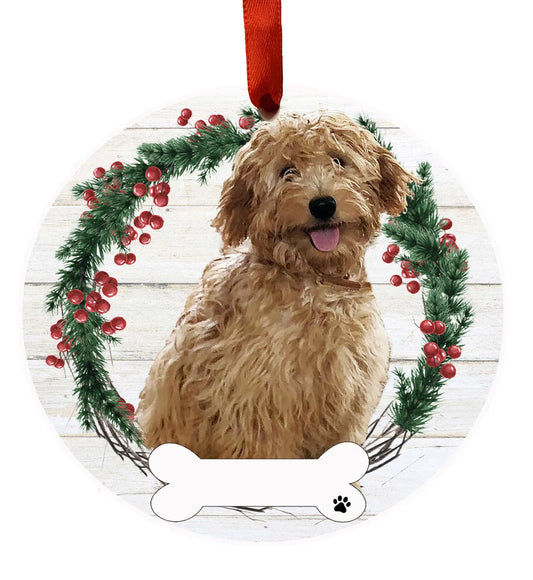 Christmas Ornament Goldendoodle Red Dog 550-125r fb 