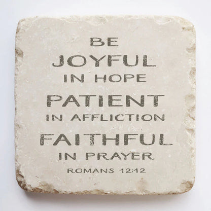 Picture Scripture Stone 2x2x1"Christian Quotes Multiple Styles 