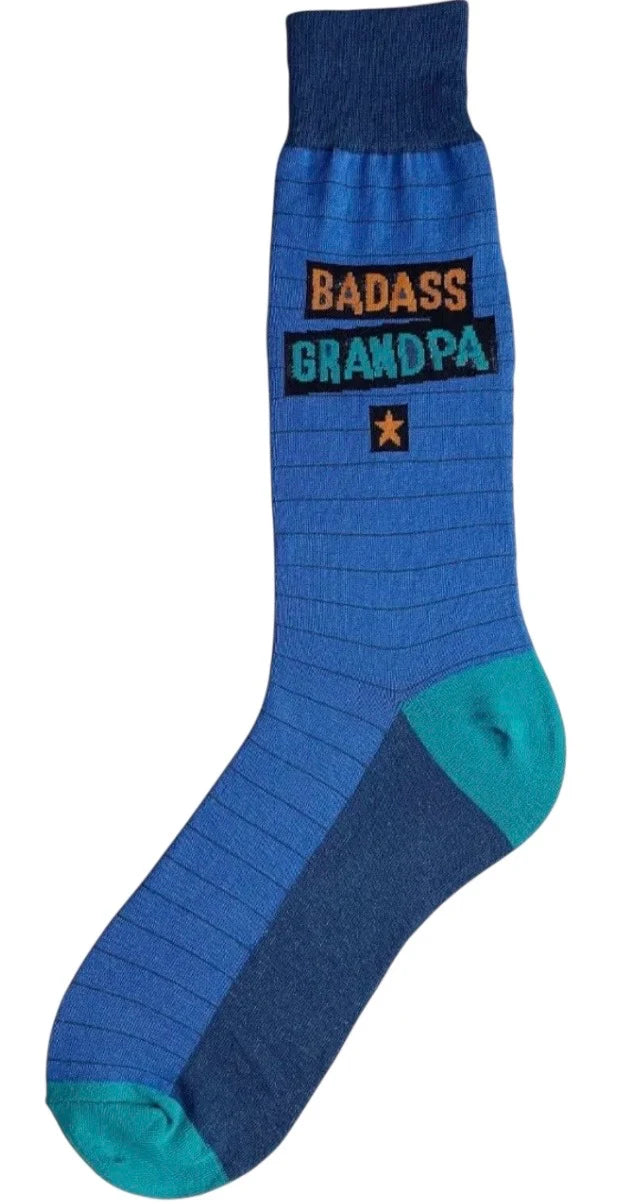 Men's Sock&nbsp; Badass Grandpa&nbsp; Blue 7106M