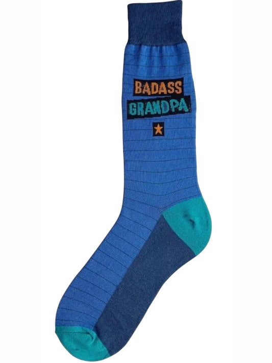 Men's Sock&nbsp; Badass Grandpa&nbsp; Blue 7106M