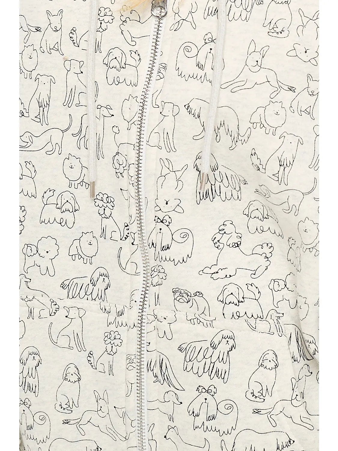 Jacket With Hood 2Pocket Zipper Front Dog Print Multiple Breeds Women's HO143 