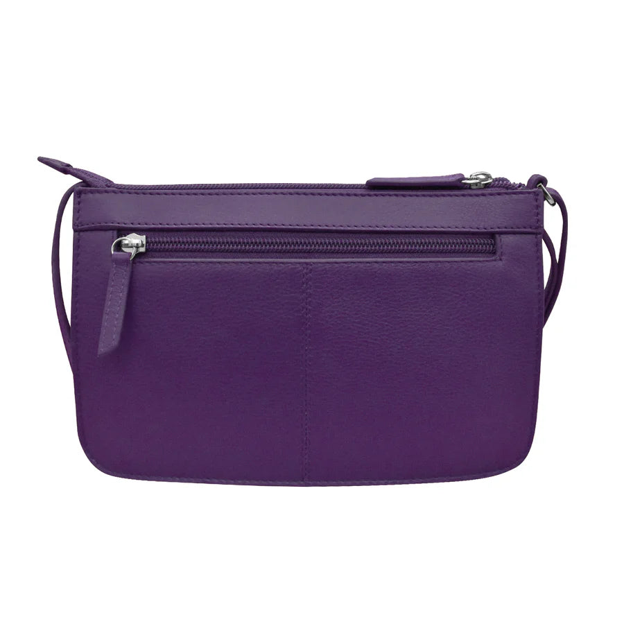 Handbag Front Pocket Phone Bag Purple Leather RFID Blocking 6046 