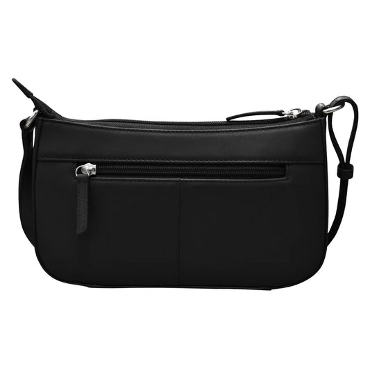 Handbag Classic Crossbody Black Leather RFID Blocking 6067 