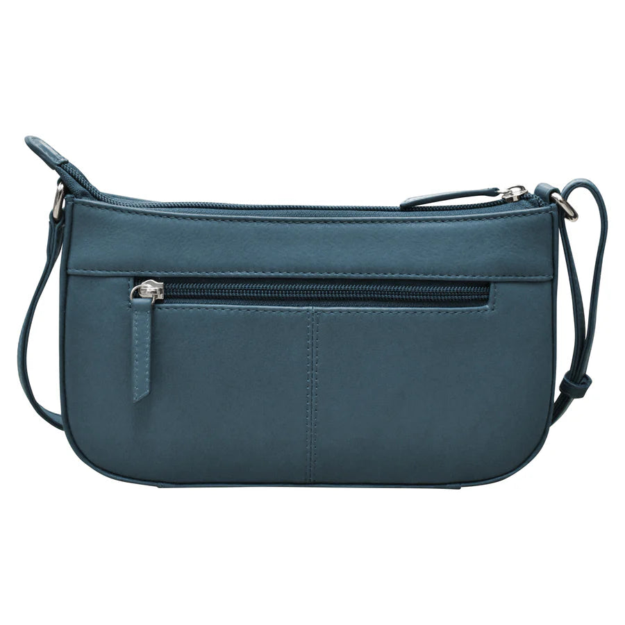 Handbag Classic Crossbody  Blue Leather RFID Blocking 6067 