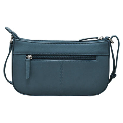 Handbag Classic Crossbody  Blue Leather RFID Blocking 6067 