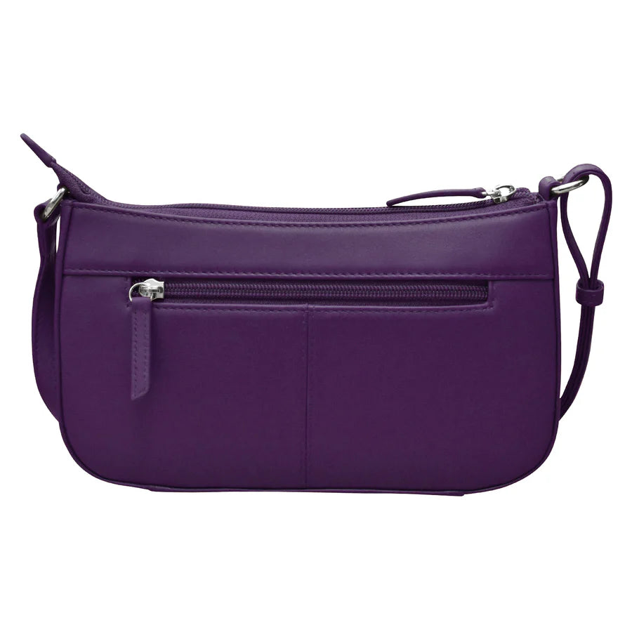 Handbag Classic Crossbody Purple Leather RFID Blocking 6067 