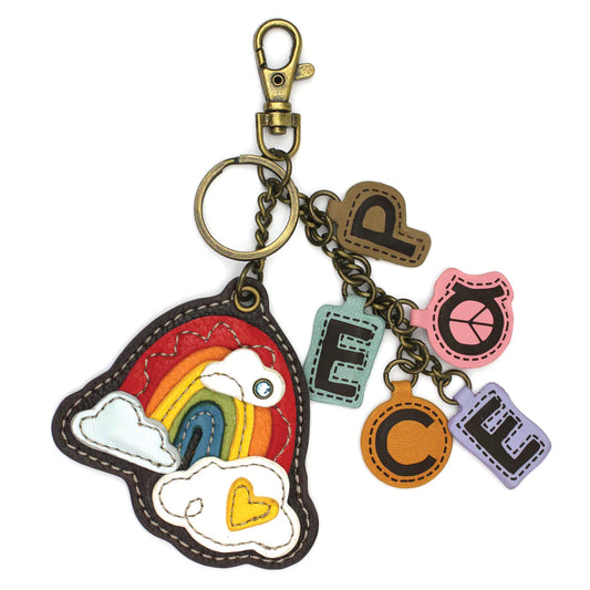 Key Chain Charm -Rainbow+Peace 