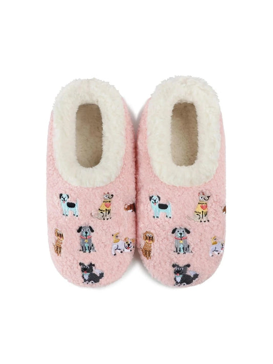 Snoozies-Slippers&nbsp; Pink Dogs Mini Embroidered&nbsp; Slipper Socks Women's WMEMB-MINIDOGS