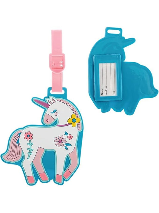 Luggage Tag Pink/Blue Unicorn Children's Sj-5202-59