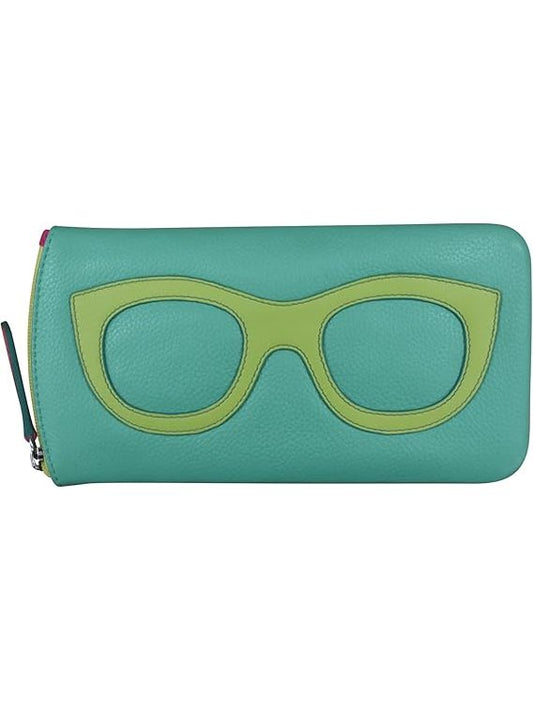 Eye Glass Case Leather Turquoise/Pear 6462 