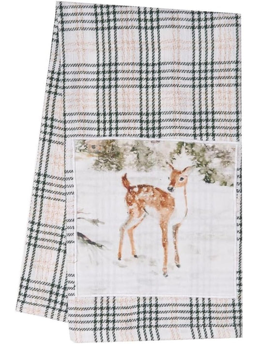 Tea Towel Woodland Deer&nbsp; White/Green c842652678b