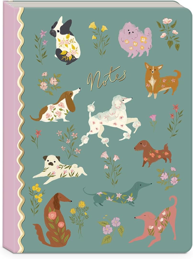 Note Book  Flower Pets Dogs Softcover Journal 38284 