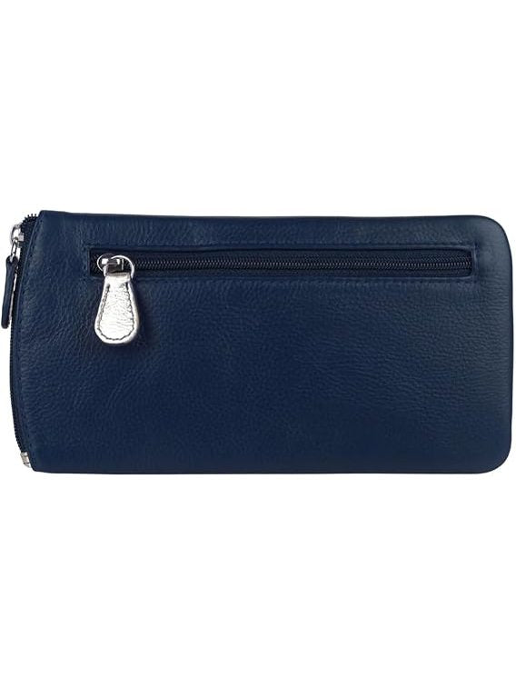 Eye Glass Case/Zip Pocket With Frame Graphic Navy/Light Gold 6462