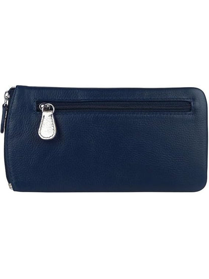 Eye Glass Case/Zip Pocket With Frame Graphic Navy/Light Gold 6462