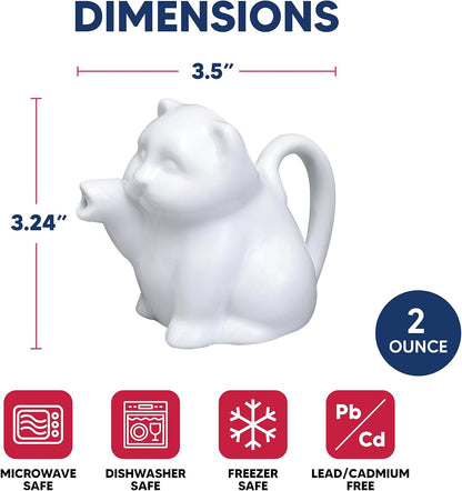 Hic- Mini Creamer White Cat Porcelain 2oz&nbsp; Nt1090