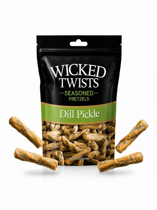 Wicked Twists Dill Pickle Seasoned Pretzels Pdp1205