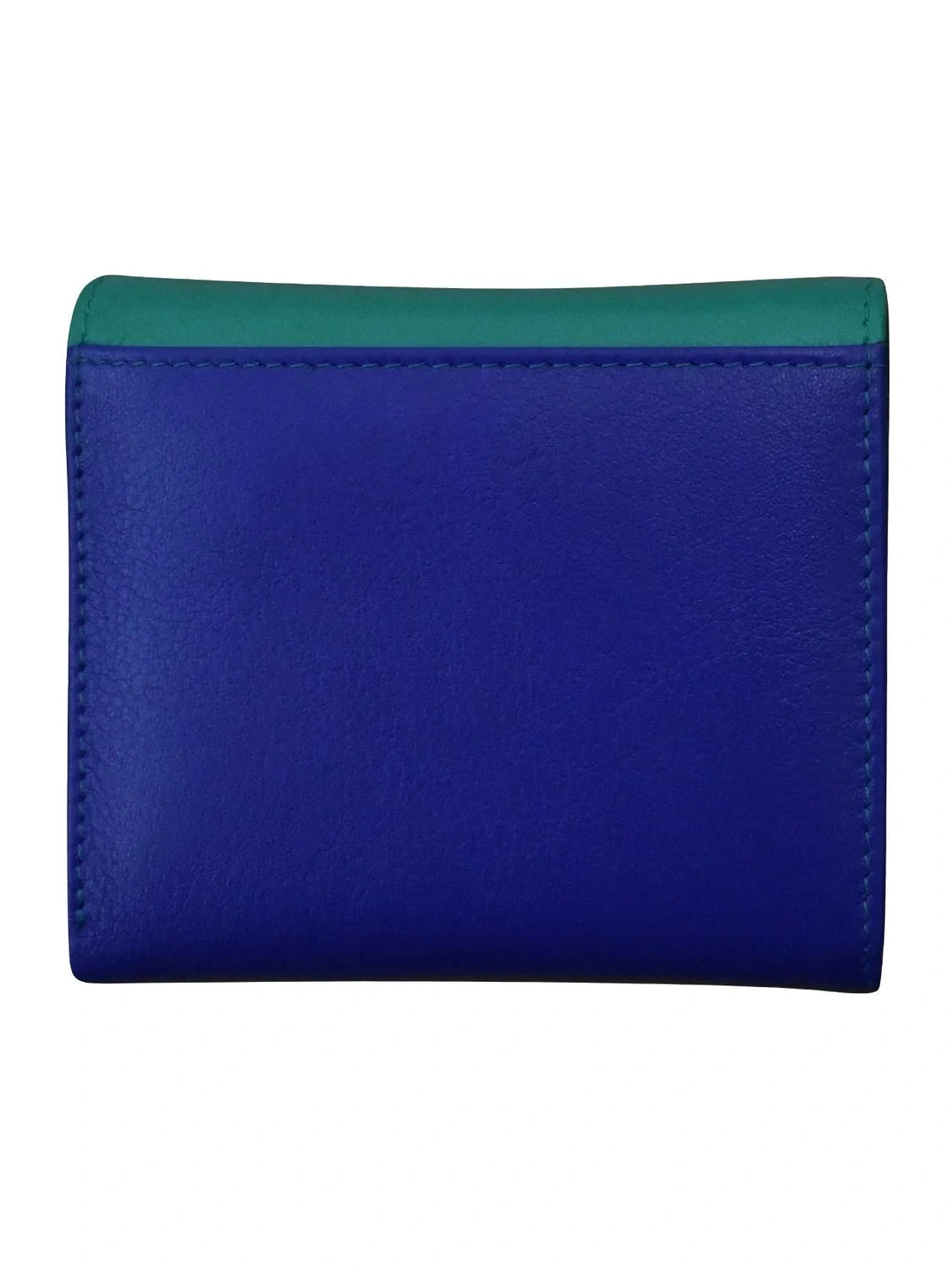 Wallet Tri Fold Aqua/Cobalt Arch Flap 2 Tone Rfid Protected 6233