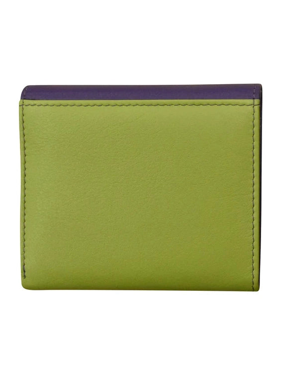 Wallet Tri Fold Purple/Pear Arch Flap 2 Tone Rfid Protected 6233