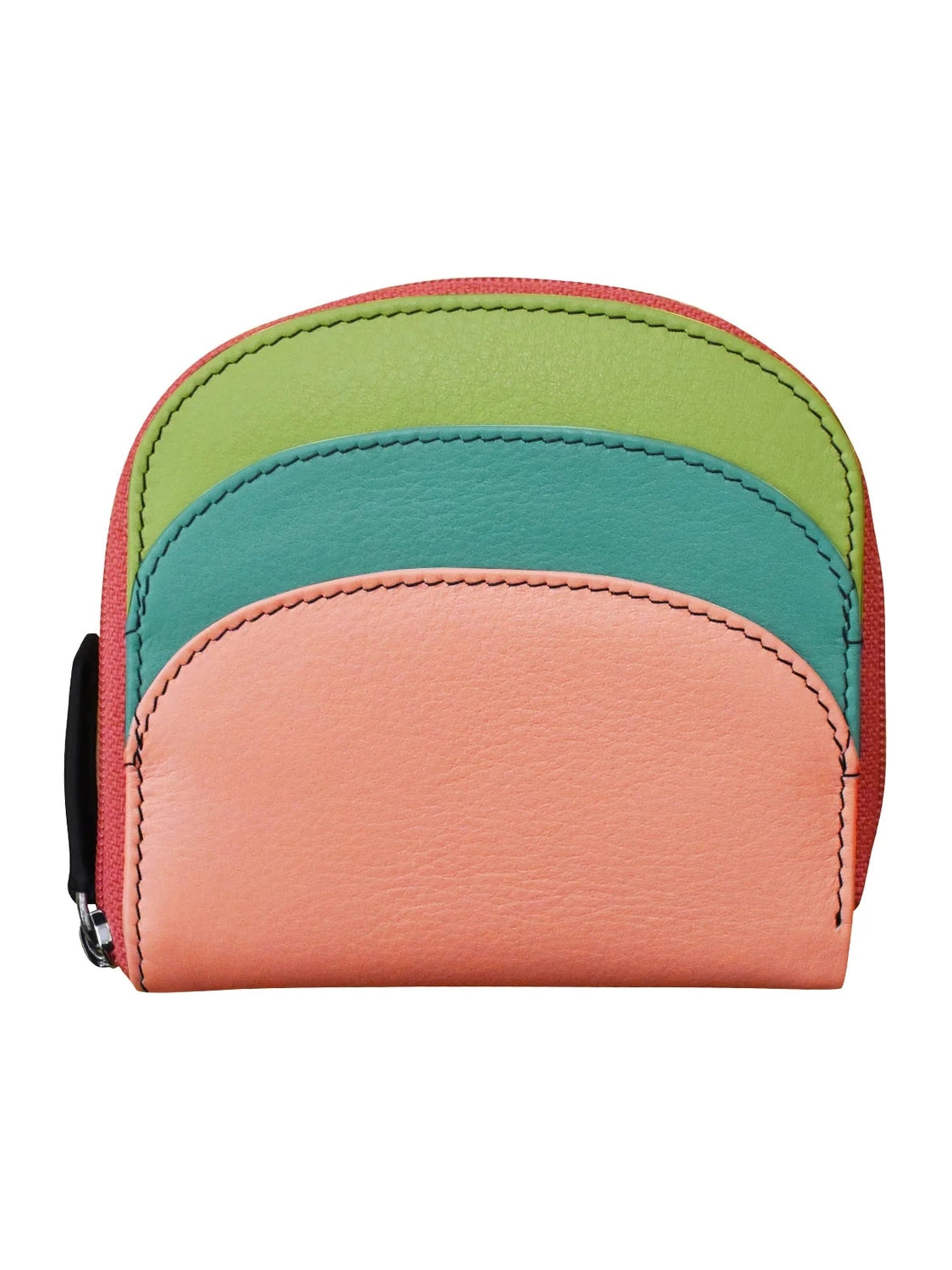 Wallet Small Dome  Peach Multi  Leather RFID Blocking  6235