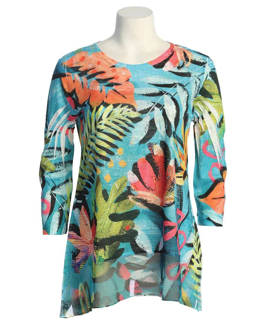 63-1842   Women's top  Chiffon Contrast Tunic Top  Multi color 