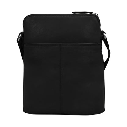 Handbag Small Crossbody Organizer Black Leather RFID Blocking 6330 