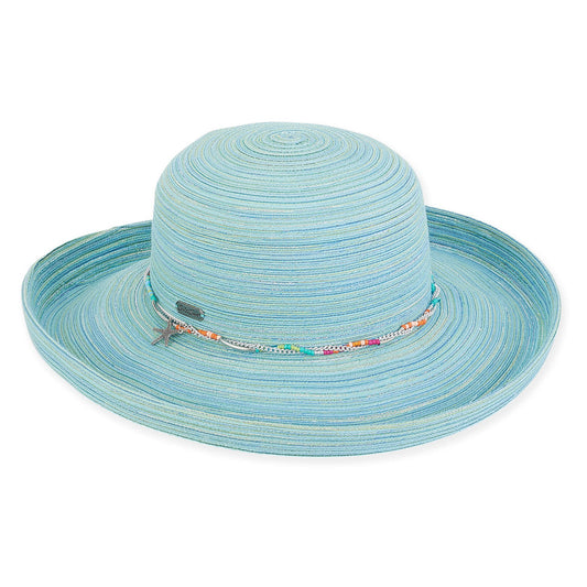 Hat Light Blue Polybraid Upbrim Women's HH2020B 