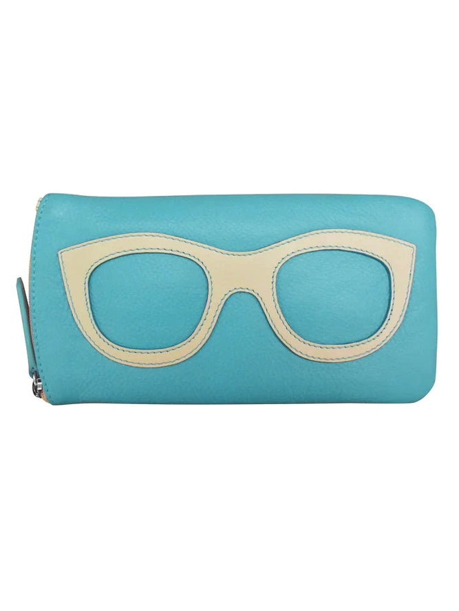 Eye Glass Case Leather A. Blue Bone 6462 