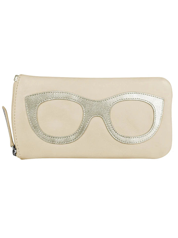 Eye Glass Case/Zip Pocket With Frame Bone/Light Gold 6462