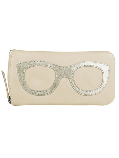 Eye Glass Case/Zip Pocket With Frame Bone/Light Gold 6462