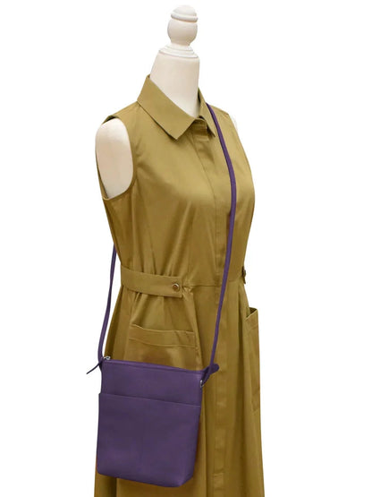 Crossbody Midi Sac Purple Leather 6661  Bag 