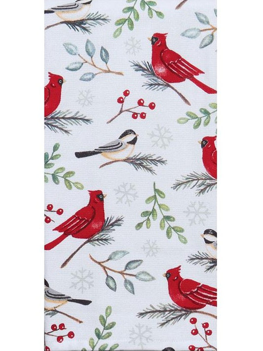 Tea Towel Christmas Winter Cardinal Dual Purpose Towel H7106