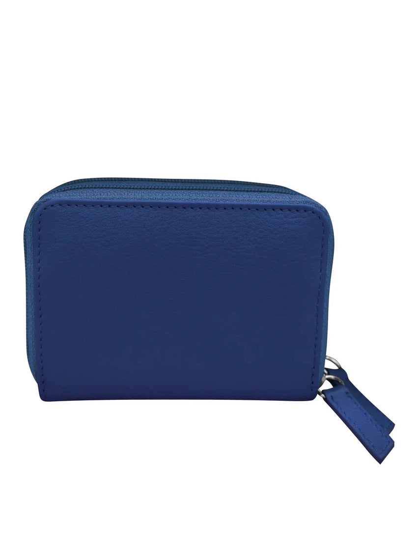 Wallet Double Zip Cobalt  Accordion Card Case 6714 
