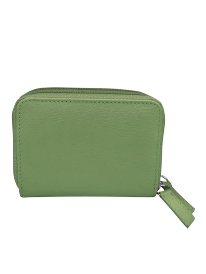 Wallet Double Zip Sage Accordion Card Case 6714 