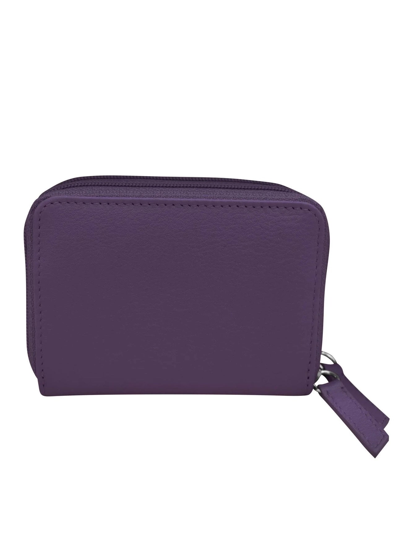 Wallet Double Zip Purple Accordion Card Case 6714 