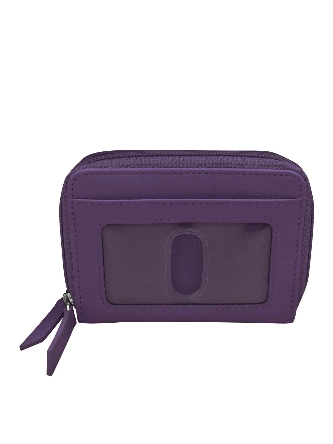 Wallet Double Zip Purple Accordion Card Case 6714 