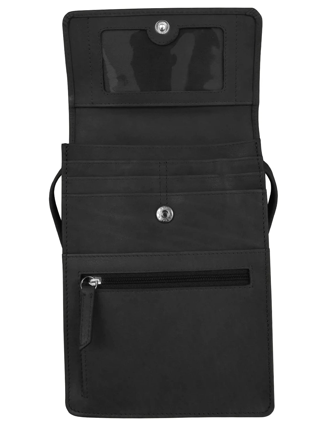 Purse Large Organizer On A String Black 6824  Bag 