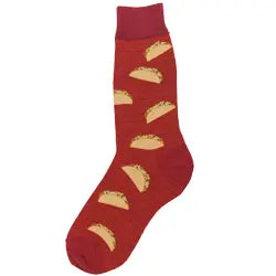 Men's Socks - Novelty, crew sock, fun- Taco 