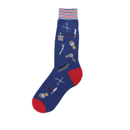 Men's Socks - Novelty, crew sock, fun- Barber Tools 