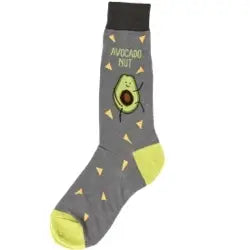Men's Socks - Novelty, crew sock, fun - Avocado Nut 