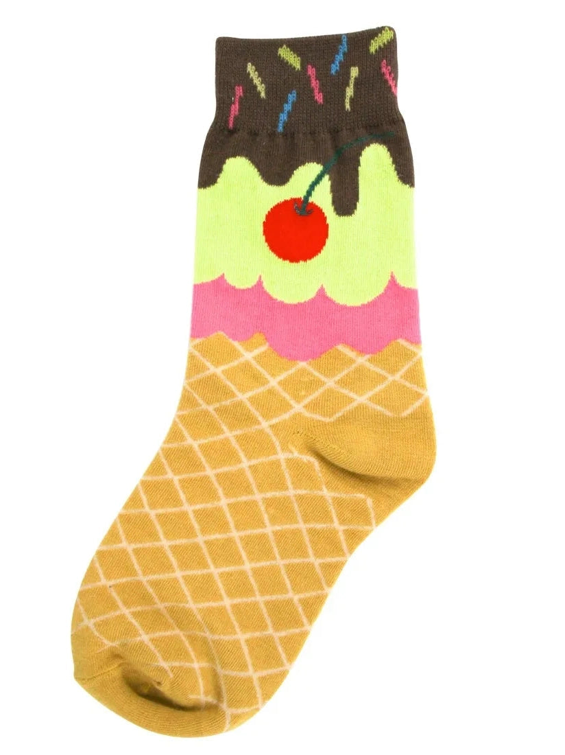 Kid's Socks Ice Cream Beige 2 Sizes&nbsp; 6903