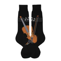 Men's Socks - Novelty, crew sock, fun-Violin 