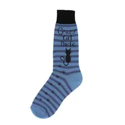 Men's Socks - Novelty, crew sock, fun- Cat Dude 
