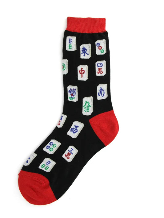 Women's Sock&nbsp; Mahjong Black/Red&nbsp; 6954