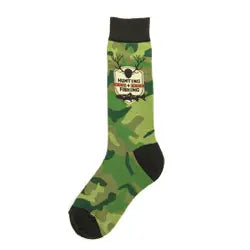 Men's Socks - Novelty, crew sock, fun- Hunting/Fishing 