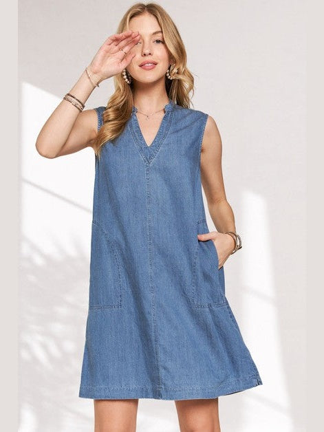 Dress Sleeveless Denim CED3491 
