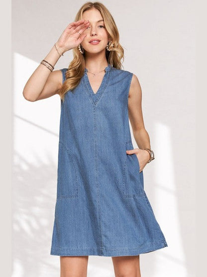 Dress Sleeveless Denim CED3491 
