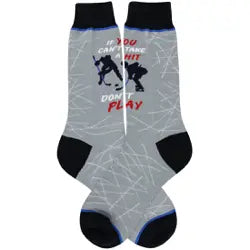 Men's Socks - Novelty, crew sock, fun -If you can Take a Hit Hockey 