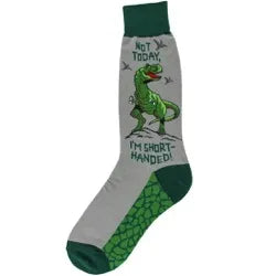 Men's Socks - Novelty, crew sock, fun-T-Rex Short Handed 