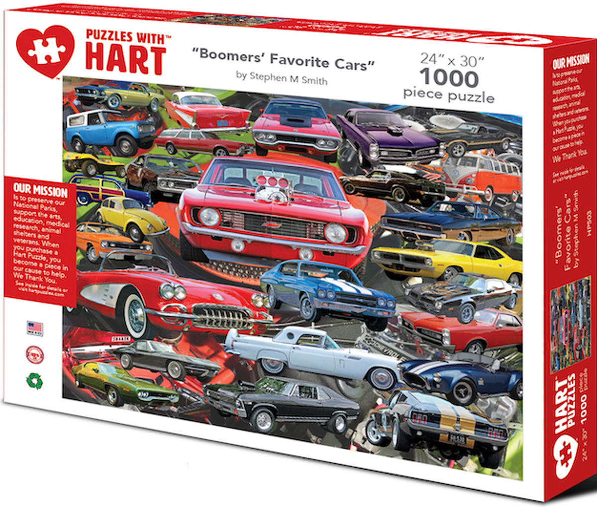 Puzzle Boomer's Favorite Cars 1000Pc 24 x 30" Hp503
